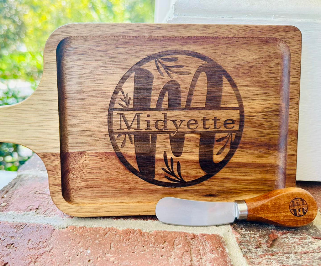 CUSTOM Gift Set, Charcuterie Board and Knife