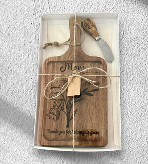 CUSTOM Gift Set, Charcuterie Board and Knife