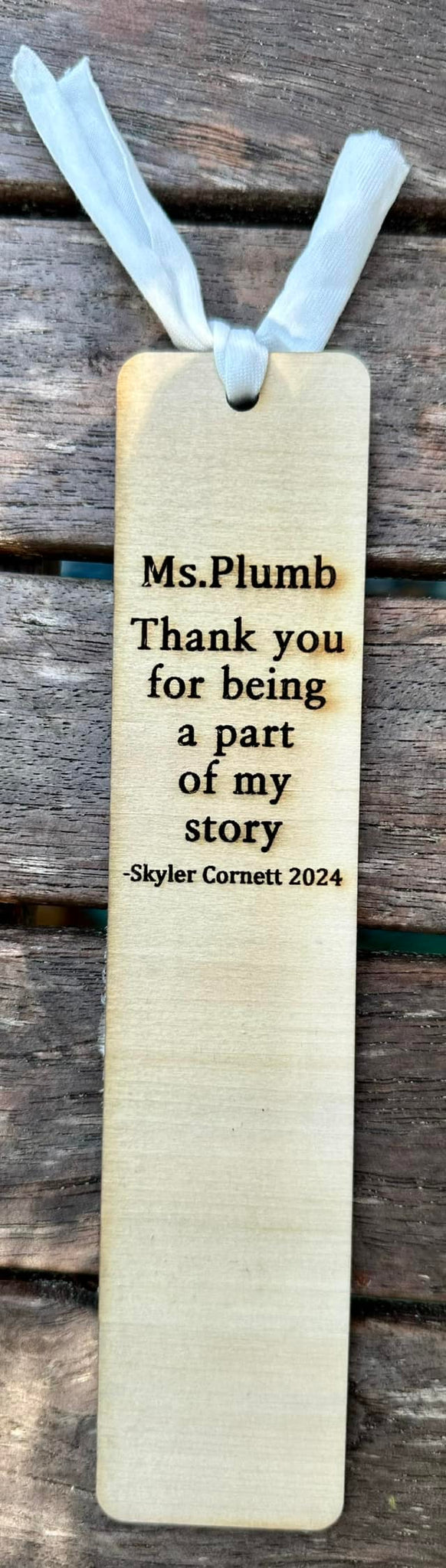 PERSONALIZED Wood Bookmark